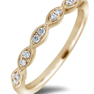 L'ORO Vintage Style Diamond Anniversary Ring SGR1215-14KY-6.5