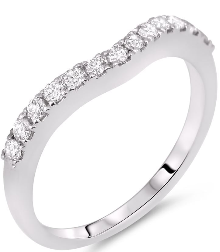 L'ORO Diamond Curved Ring SGR547-14KW-6.5