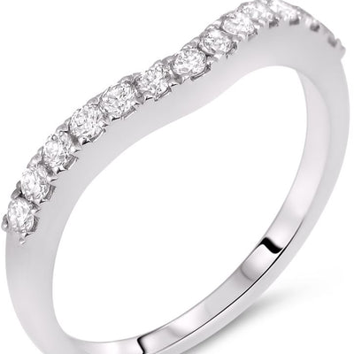 L'ORO Diamond Curved Ring SGR547-14KW-6.5