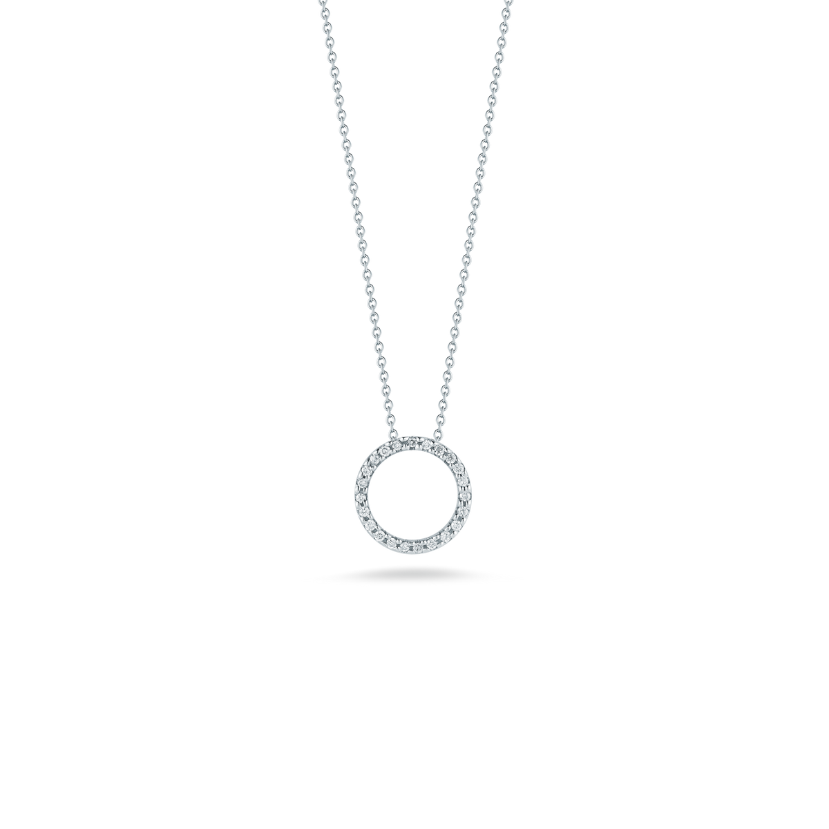 Roberto Coin Tiny Treasures Diamond Small Circle Necklace 001258AWCHX0