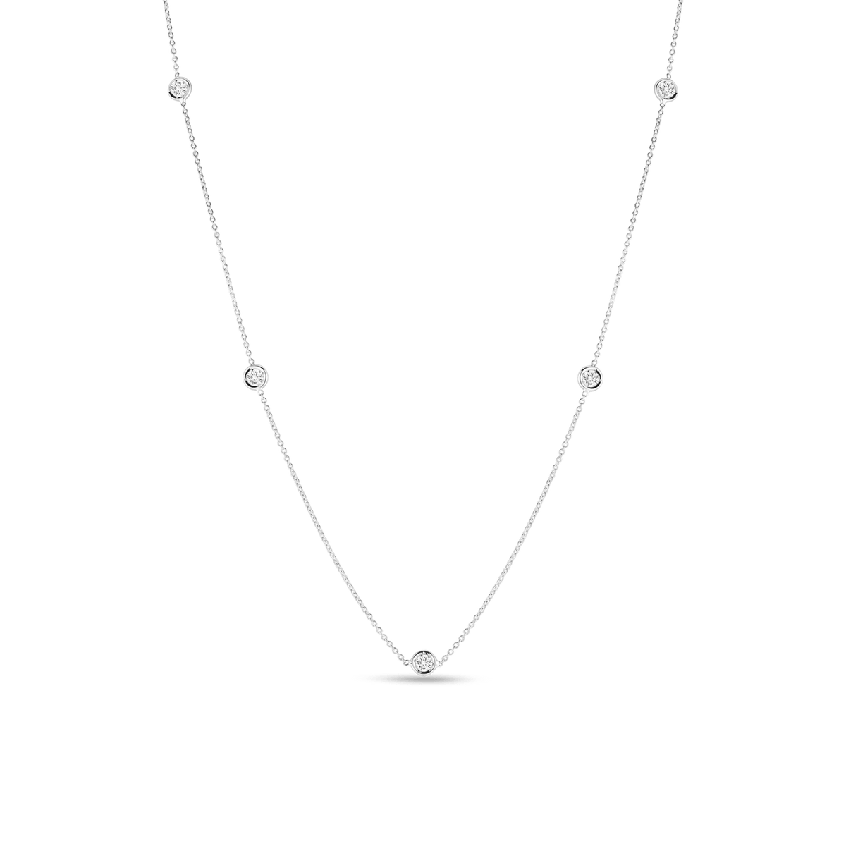 Roberto Coin Diamond Classic Five Station Diamond Necklace 001316AWCHD0