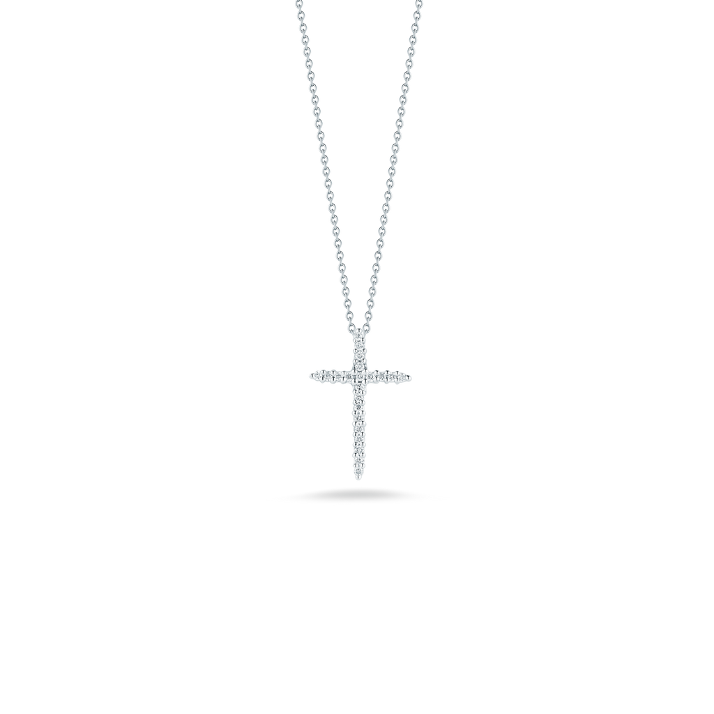 Roberto Coin Tiny Treasures Diamond Cross Necklace 001618AWCHX0