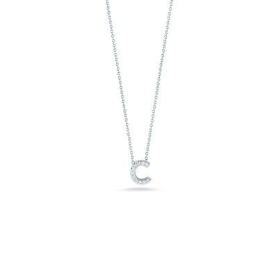 Roberto Coin Tiny Treasures Diamond Love Letter C Necklace 001634AWCHXC