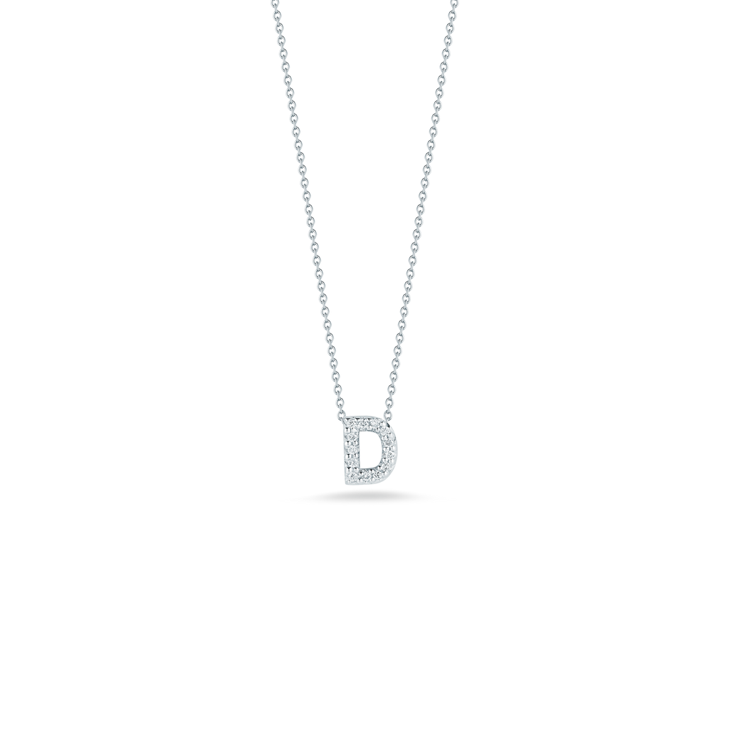 Roberto Coin Tiny Treasures Diamond Love Letter D Necklace 001634AWCHXD