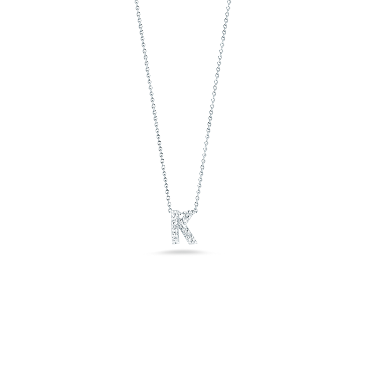 Roberto Coin Tiny Treasures Diamond Love Letter J Necklace 001634AWCHXK
