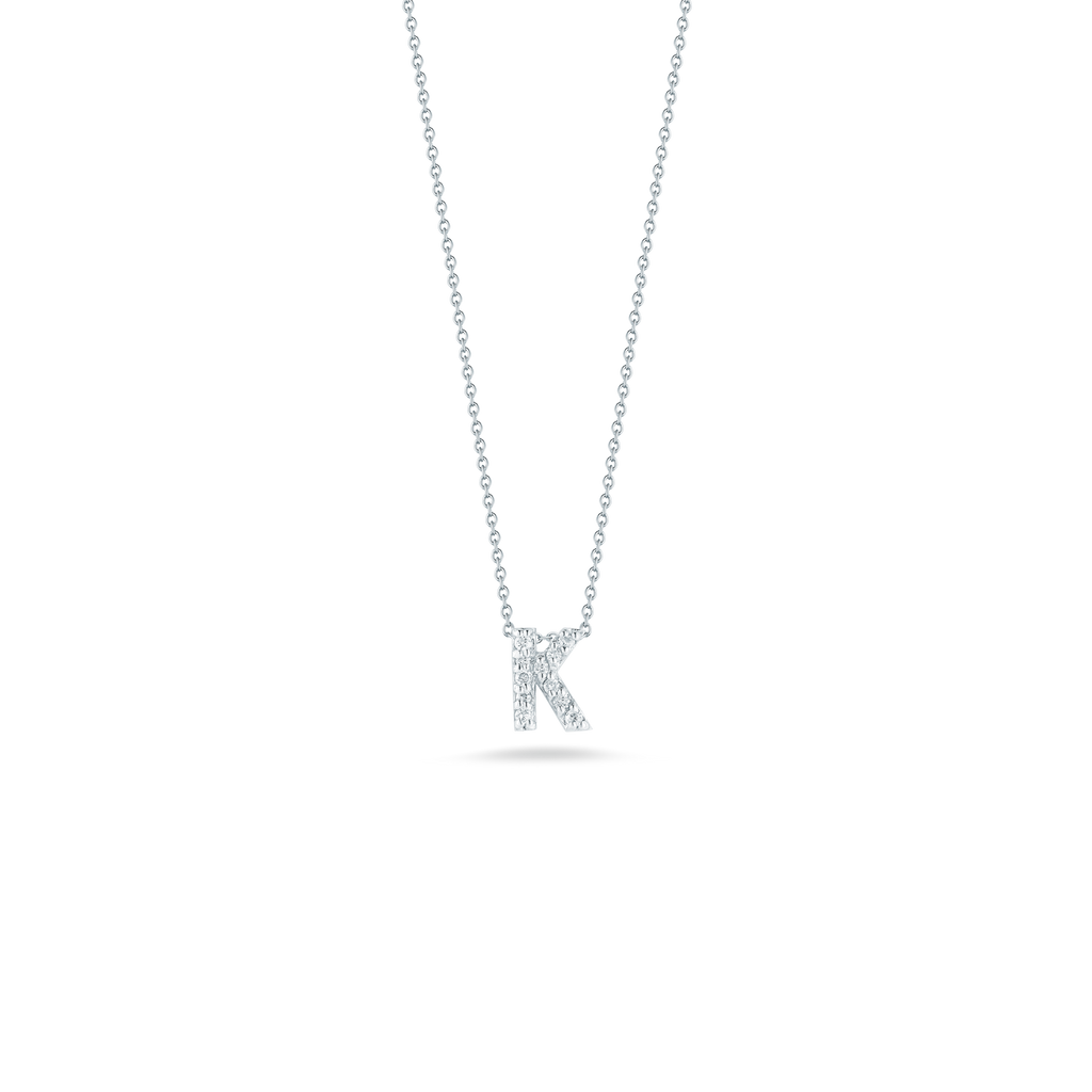 Roberto Coin Tiny Treasures Diamond Love Letter J Necklace 001634AWCHXK