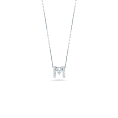 Roberto Coin Tiny Treasures Diamond Love Letter M Necklace 001634AWCHXM