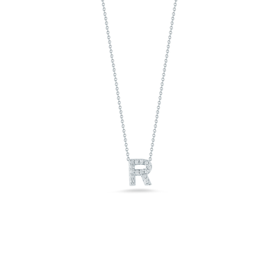 Roberto Coin Tiny Treasures Diamond Love Letter R Necklace 001634AWCHXR