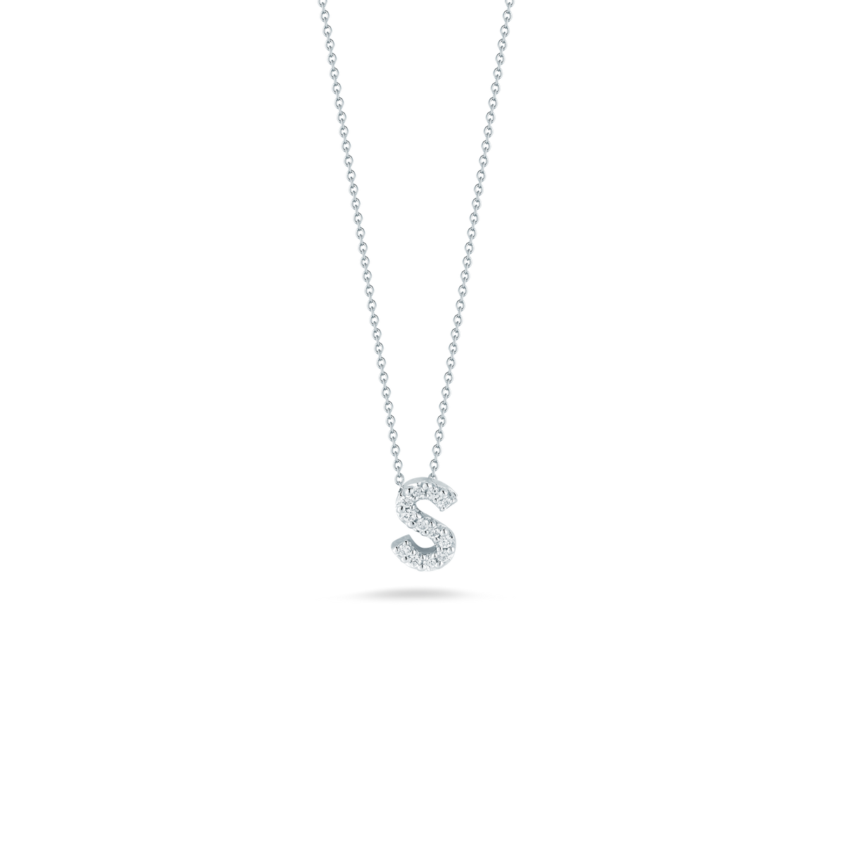 Roberto Coin Tiny Treasures Diamond Love Letter S Necklace 001634AWCHXS