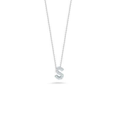Roberto Coin Tiny Treasures Diamond Love Letter S Necklace 001634AWCHXS
