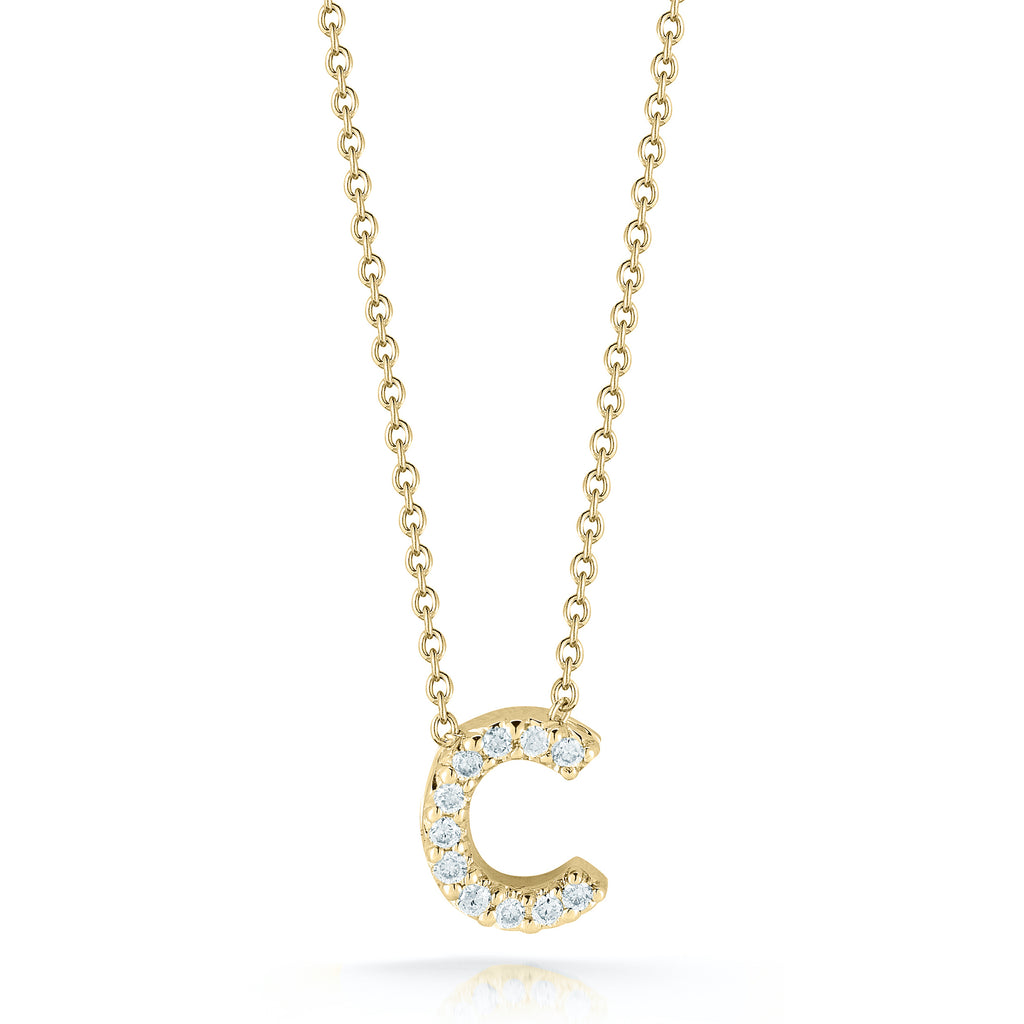 Roberto Coin Tiny Treasures Diamond Love Letter C Necklace 001634AYCHXC