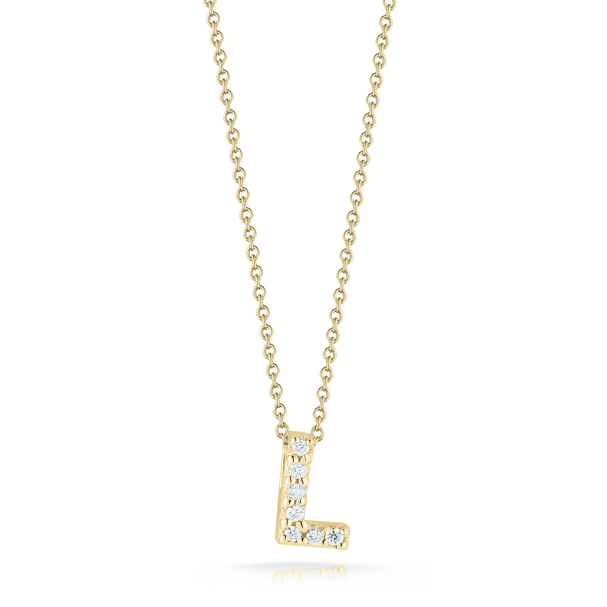 Roberto Coin Tiny Treasures Diamond Love Letter L Necklace 001634AYCHXL