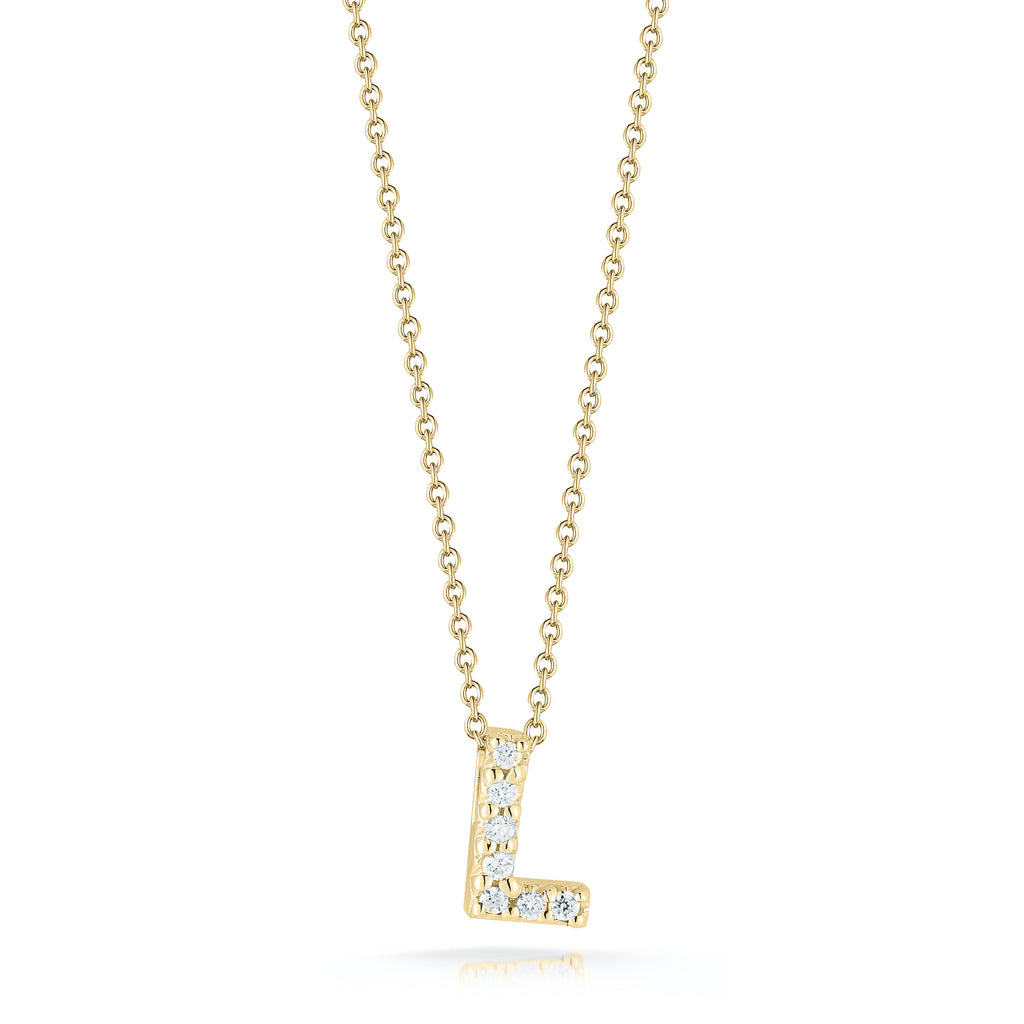 Roberto Coin Tiny Treasures Diamond Love Letter L Necklace 001634AYCHXL