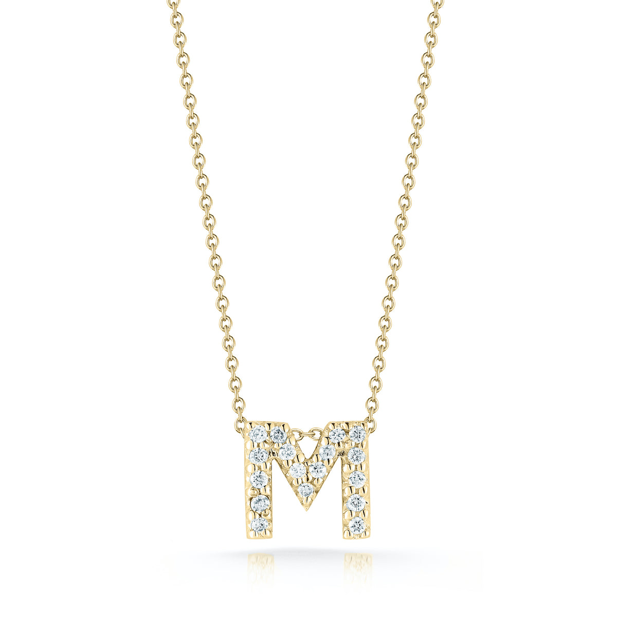 Roberto Coin Tiny Treasures Diamond Love Letter M Necklace 001634AYCHXM
