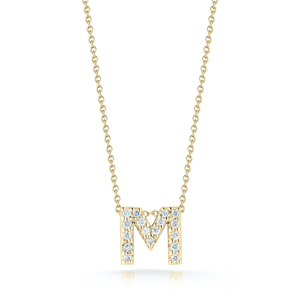 Roberto Coin Tiny Treasures Diamond Love Letter M Necklace 001634AYCHXM