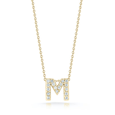 Roberto Coin Tiny Treasures Diamond Love Letter M Necklace 001634AYCHXM