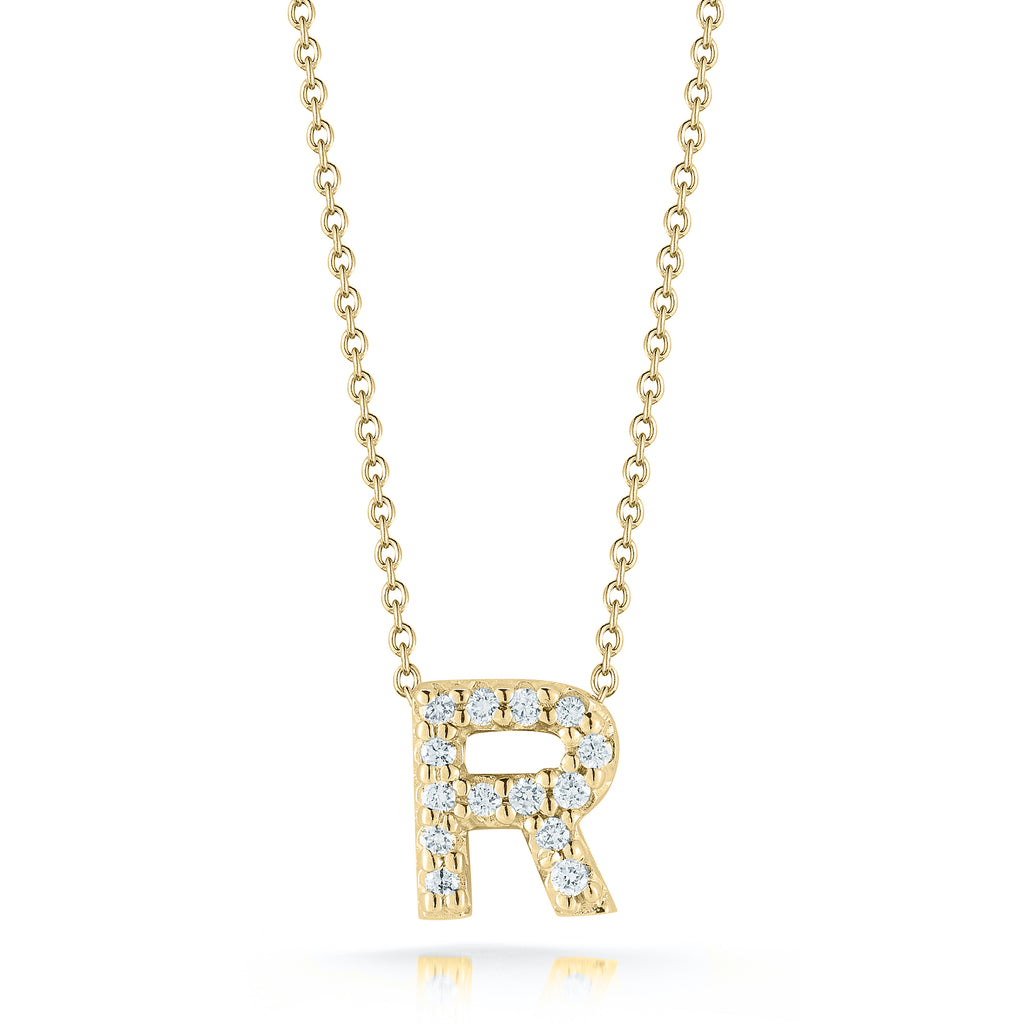 Roberto Coin Tiny Treasures Diamond Love Letter R Necklace 001634AYCHXR