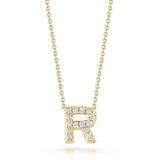 Roberto Coin Tiny Treasures Diamond Love Letter R Necklace 001634AYCHXR