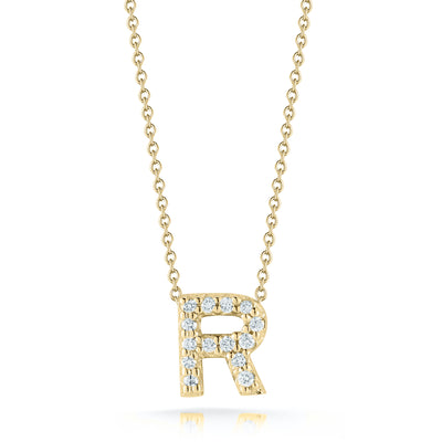 Roberto Coin Tiny Treasures Diamond Love Letter R Necklace 001634AYCHXR