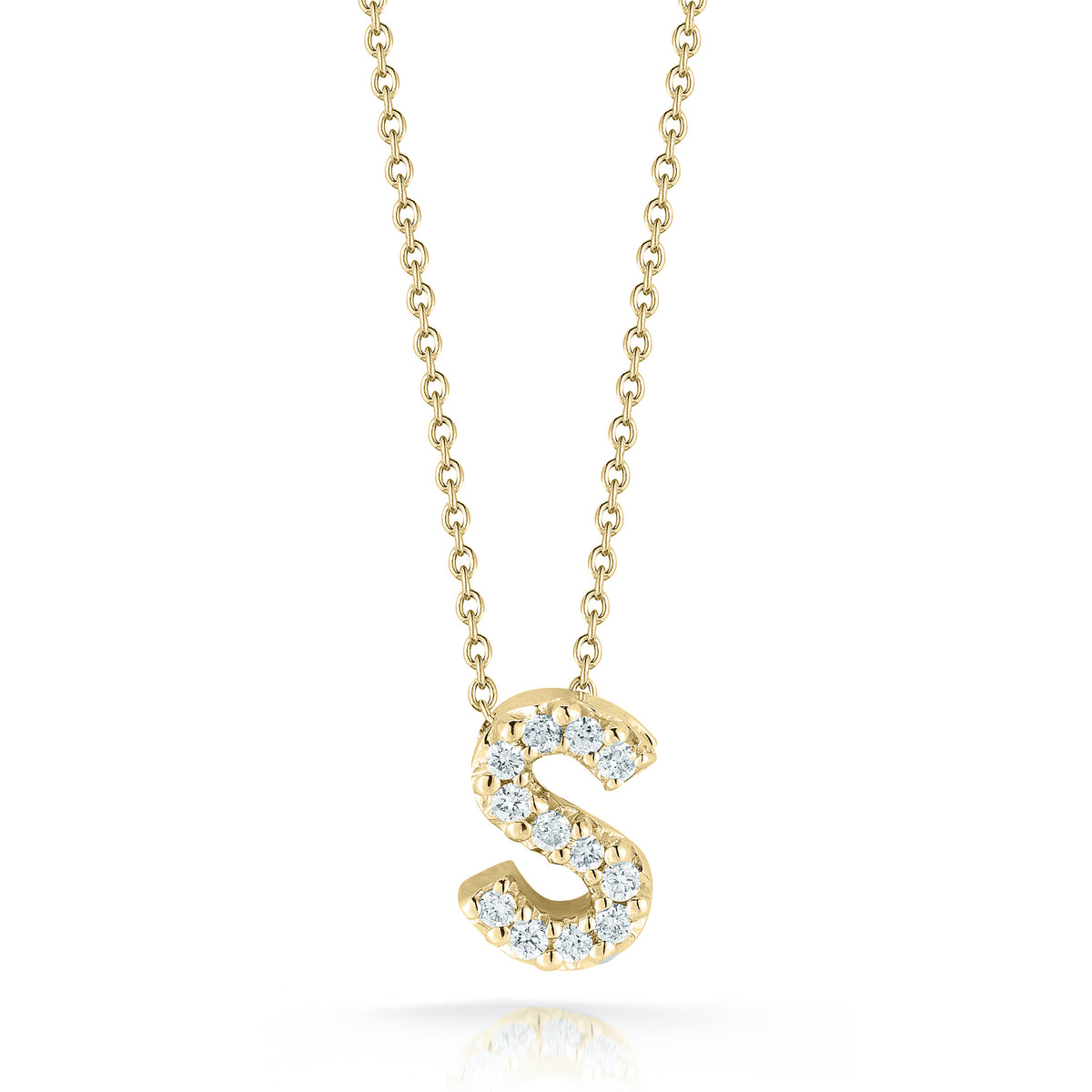 Roberto Coin Tiny Treasures Diamond Love Letter S Necklace 001634AYCHXS