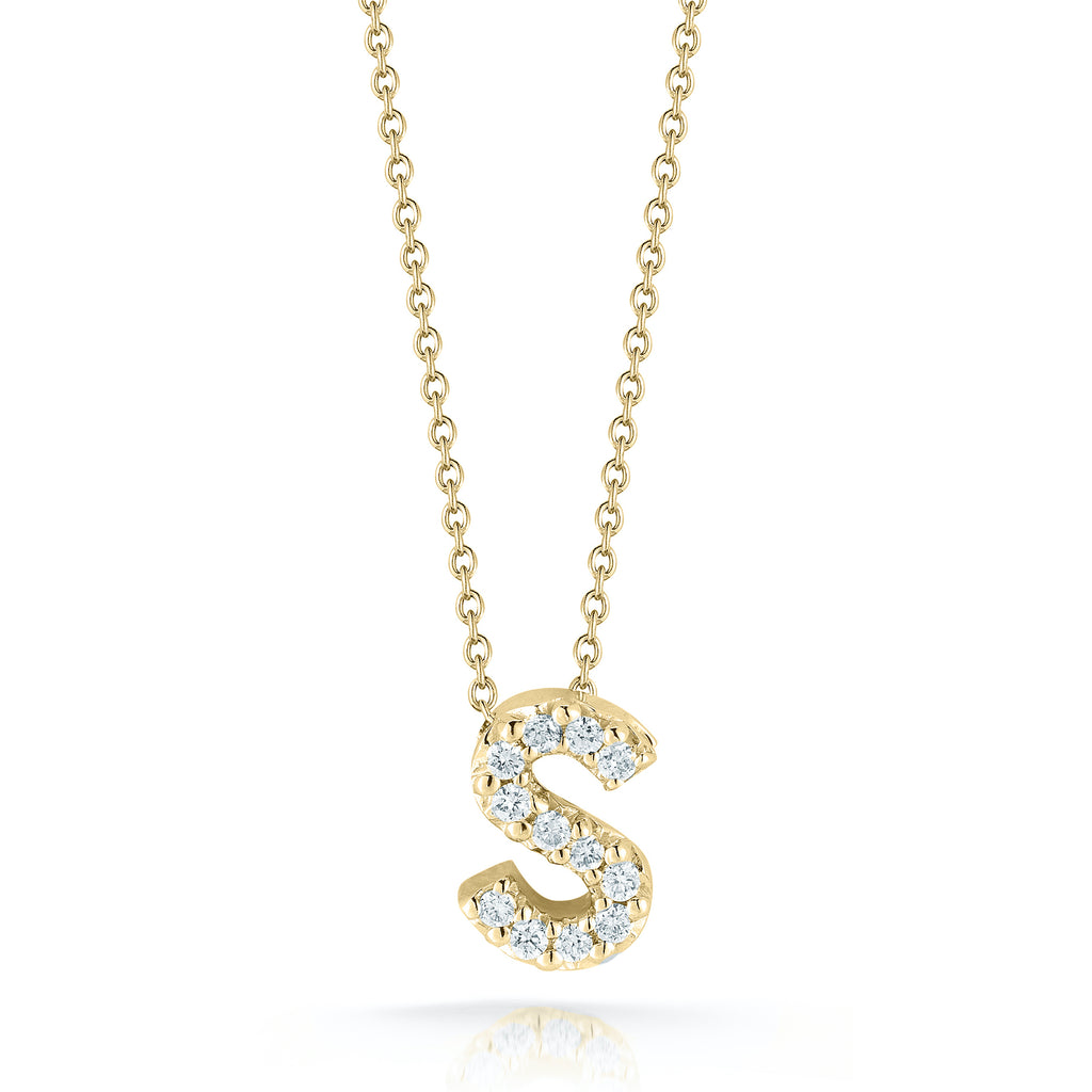 Roberto Coin Tiny Treasures Diamond Love Letter S Necklace 001634AYCHXS