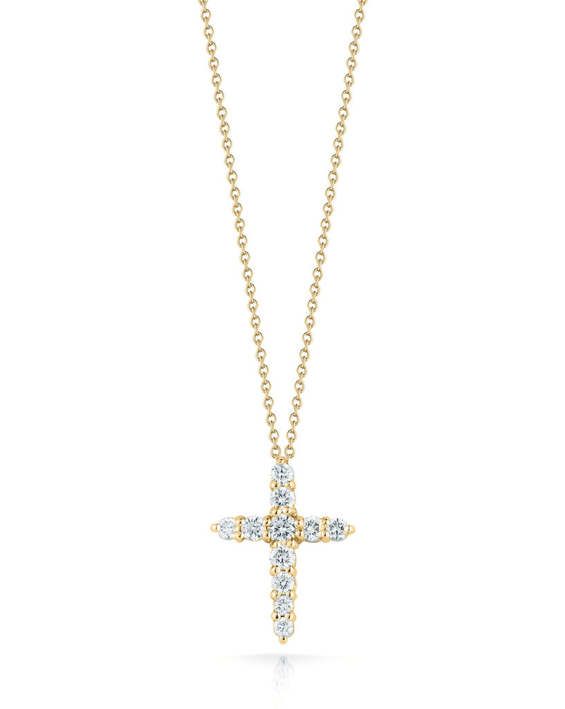 Roberto Coin Tiny Treasures Diamond Cross Necklace 001857AYCHX0