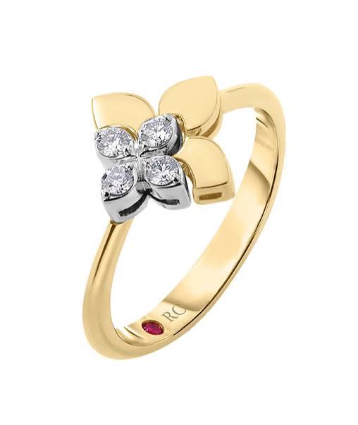 Roberto Coin Love in Verona Diamond Flower Essential Ring 8883696AJ65X