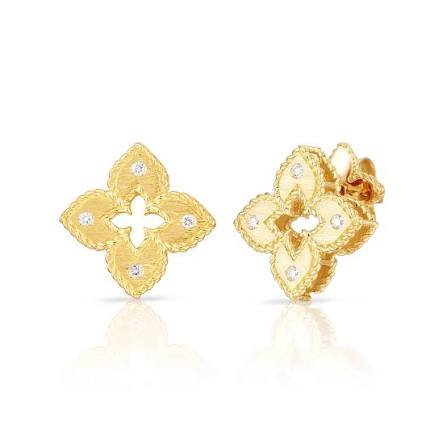 Roberto Coin Venetian Princess Flower Diamond Small Stud Earring 7772985AYERX