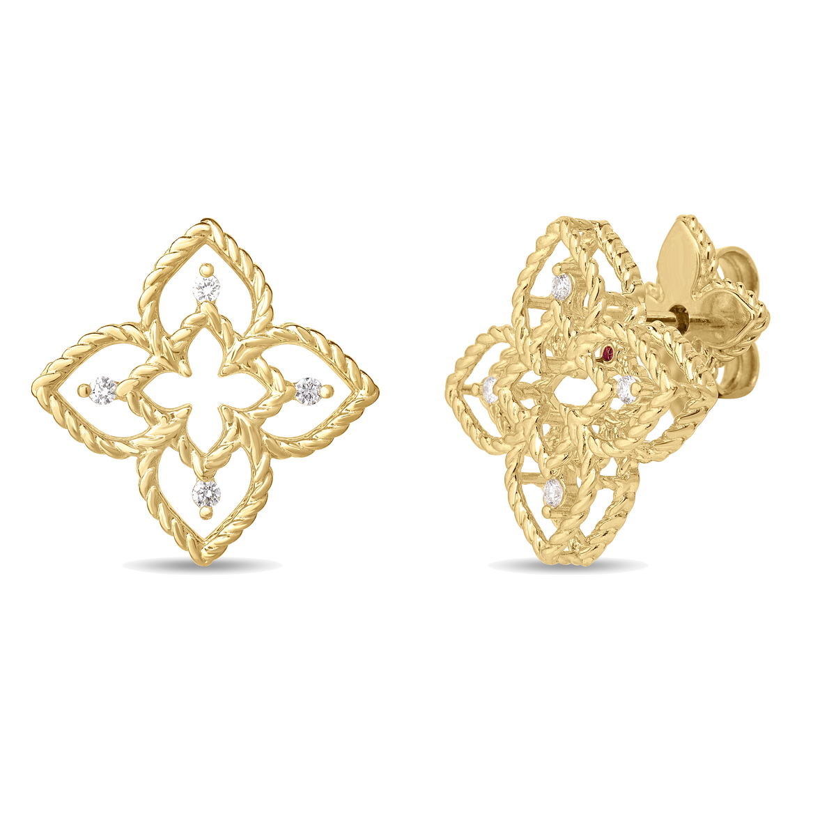 Roberto Coin Princess Flower Diamond Stud Earring 7773890AYERX