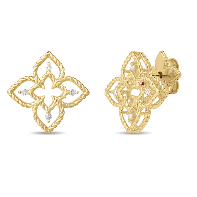 Roberto Coin Princess Flower Diamond Stud Earring 7773890AYERX