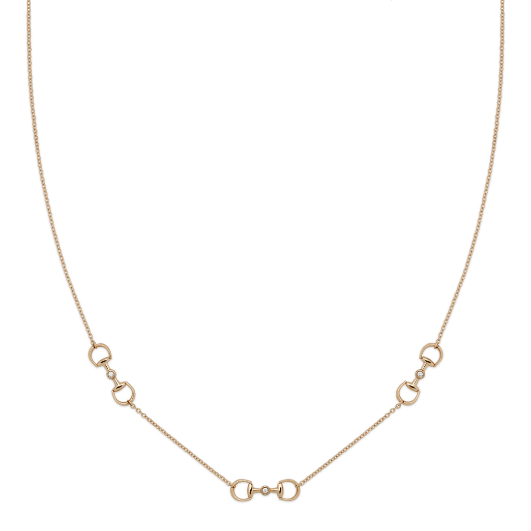 Gucci Horsebit Diamonds Necklace YBB83759600100U
