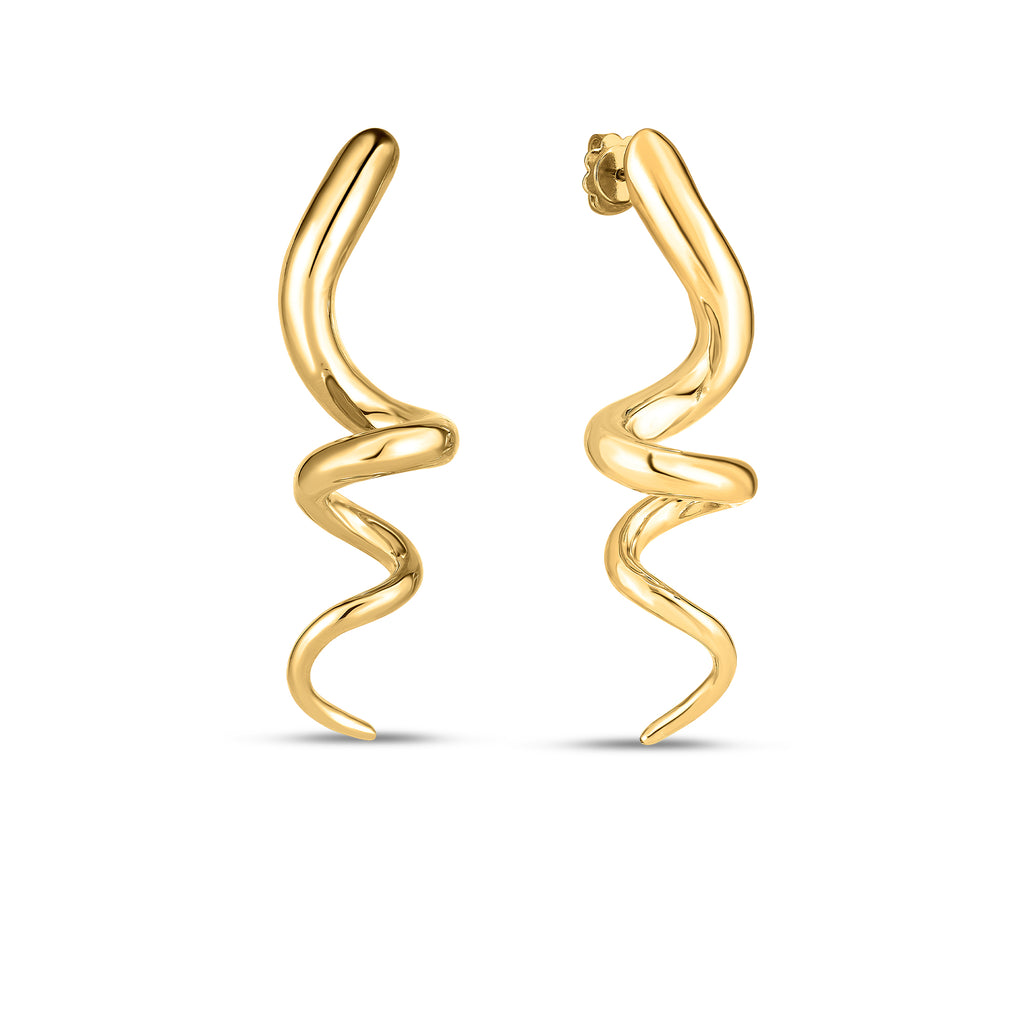 Roberto Coin Designer Spiral Gold Drop Earring 6740649AYER0