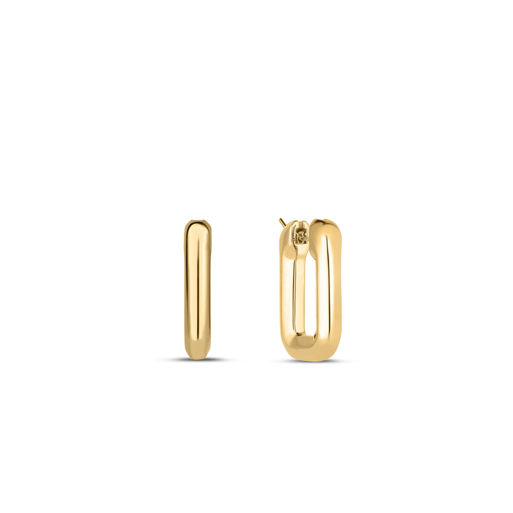 Roberto Coin Designer Gold Square Small Hoop Earring 6740651AYER0