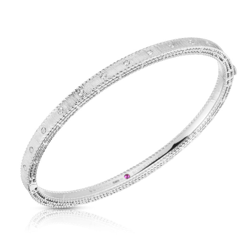 Roberto Coin Princess Flower Diamonds Bangle Bracelet 7771854AWBAX