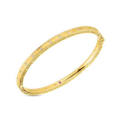 Roberto Coin Princess Flower Diamonds Bangle Bracelet 7771854AYBAX