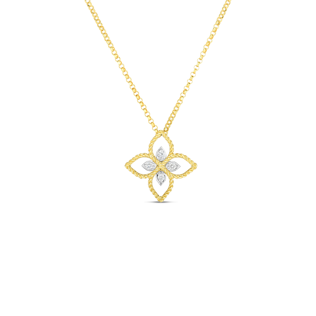 Roberto Coin Princess Flower Diamonds Essential Necklace 7772717AJ17X