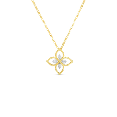 Roberto Coin Princess Flower Diamonds Essential Necklace 7772717AJ17X