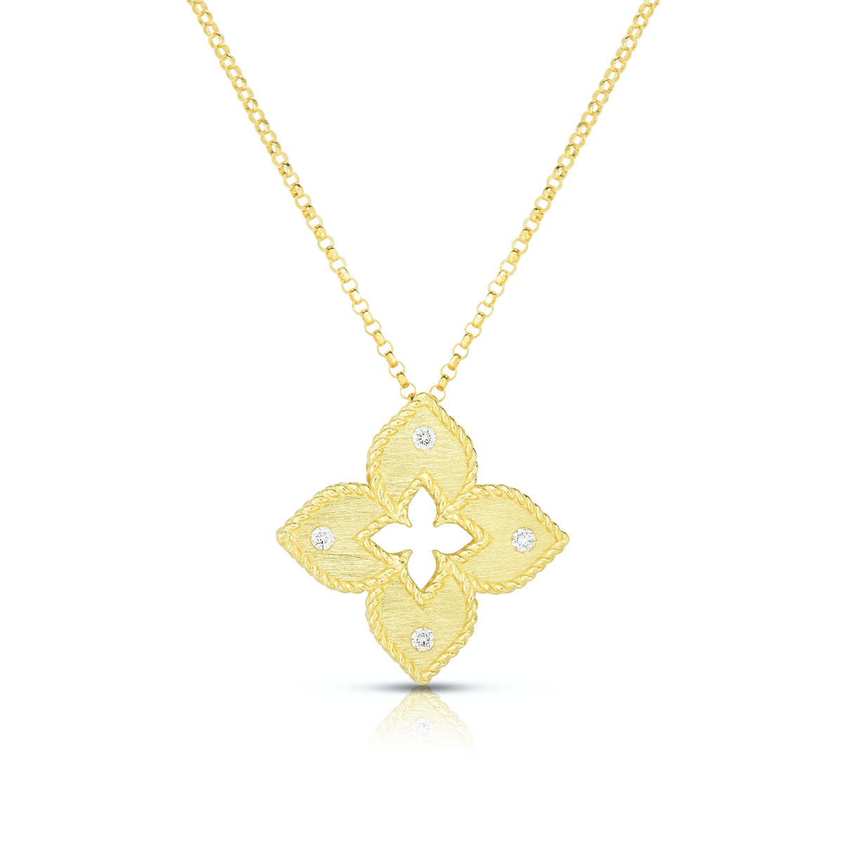 Roberto Coin Venetian Princess Diamond Flower Necklace 7772824AYCHX
