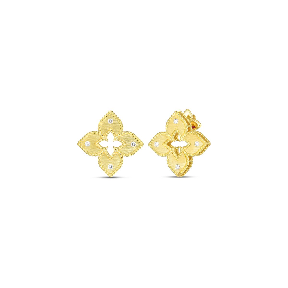 Roberto Coin Venetian Princess Flower Diamond Stud Earring 7772824AYERX