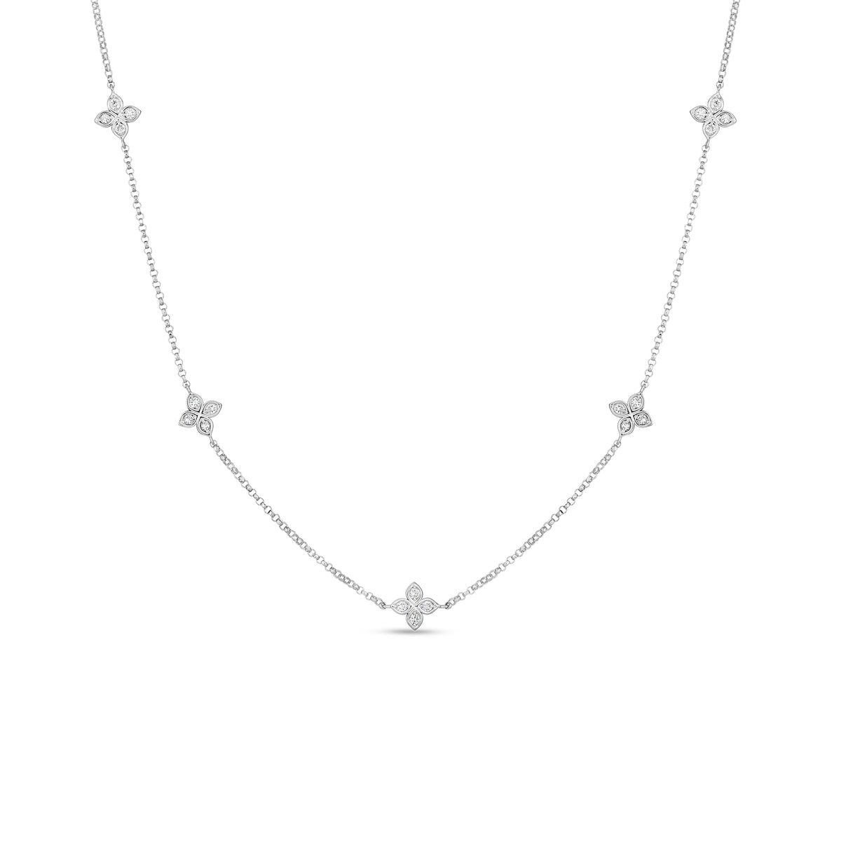Roberto Coin Love in Verona Flower Diamond Necklace 7773286AW17X