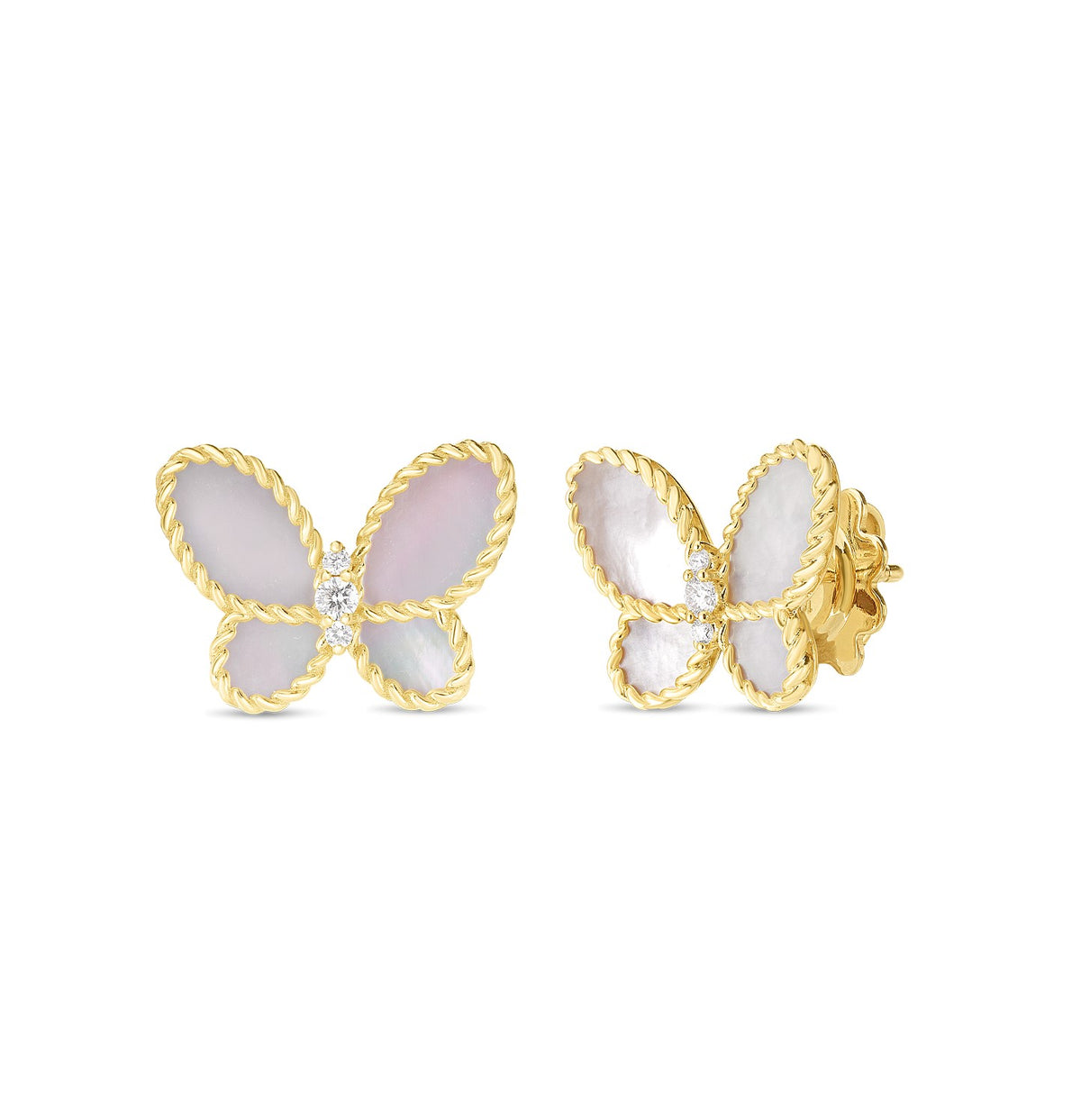 Roberto Coin Jasmine Diamond Butterfly Stud Earring 7773720AJERM