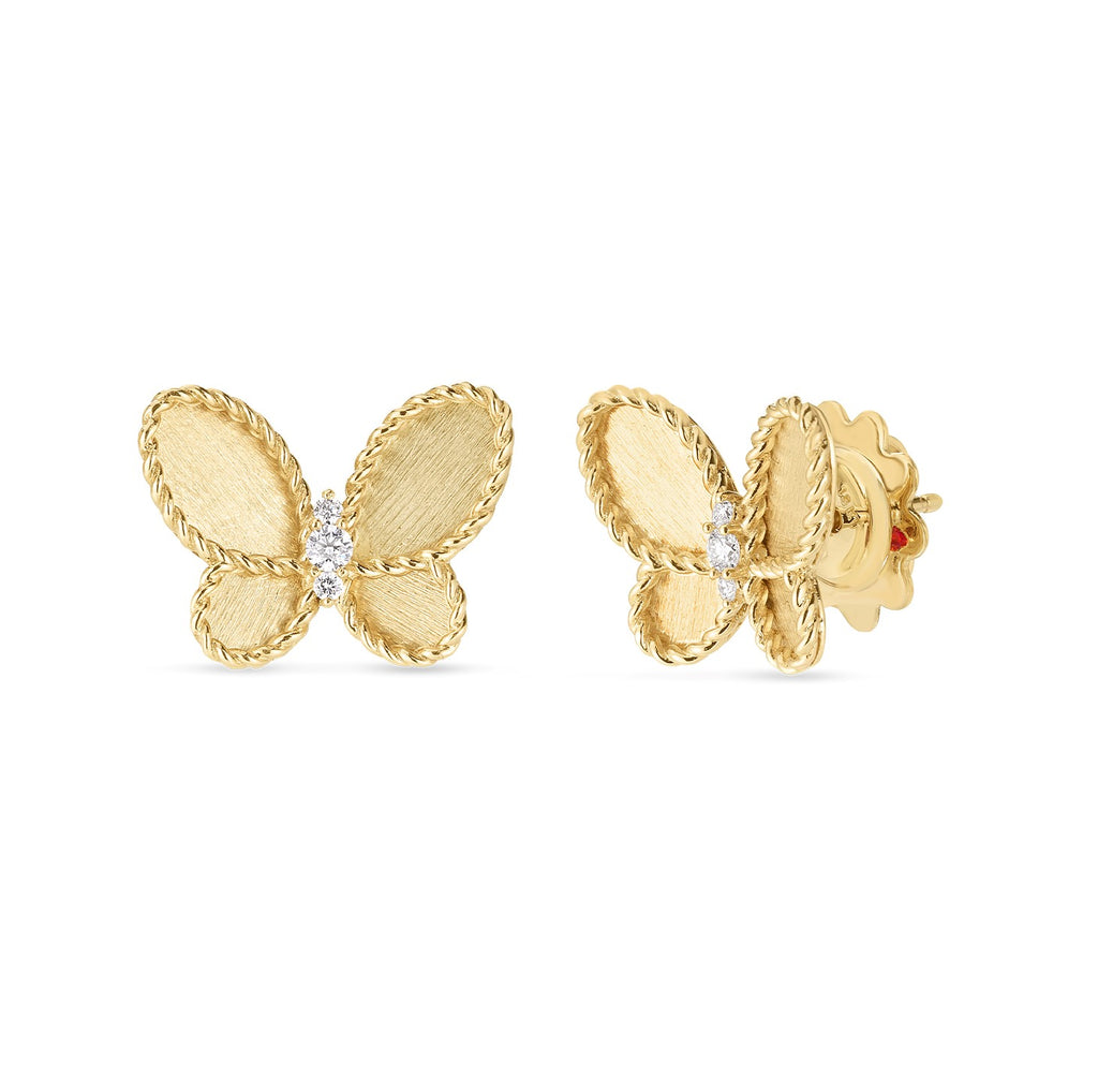 Roberto Coin Jasmine Diamond Butterfly Stud Earring 7773723AJERX