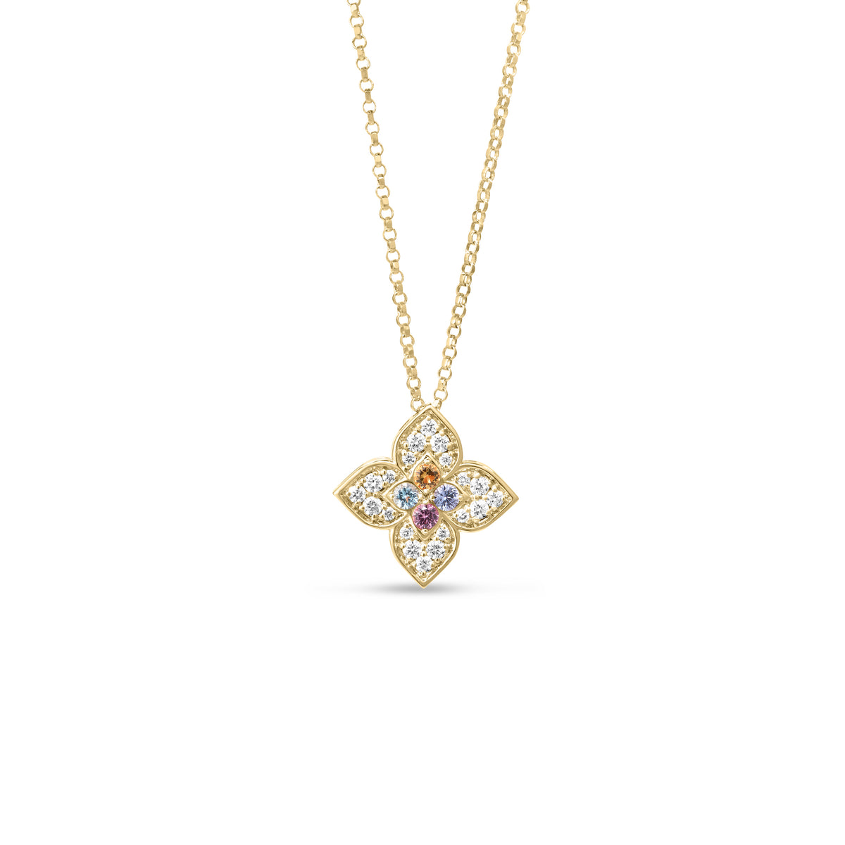 Roberto Coin Venetian Princess Flower Diamond Necklace 7773746AY17X