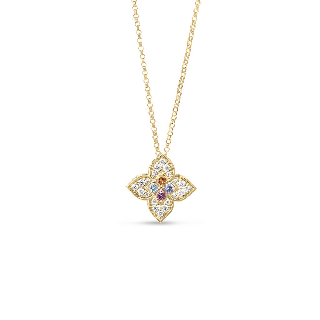 Roberto Coin Venetian Princess Flower Diamond Necklace 7773746AY17X