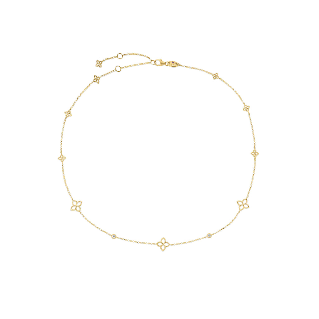 Roberto Coin Princess Flower Diamonds Necklace 7773793AY17X