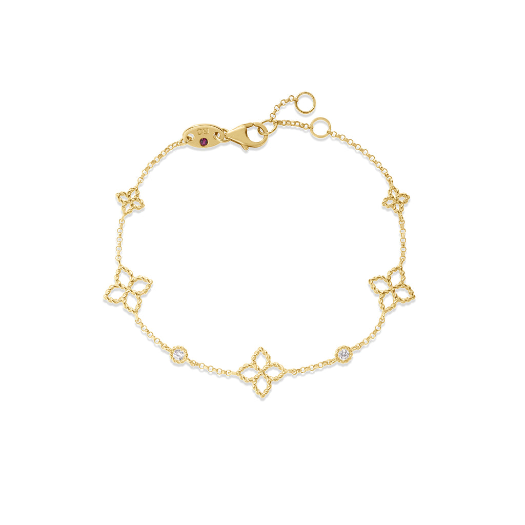 Roberto Coin Princess Flower Diamond Bracelet 7773793AYLBX