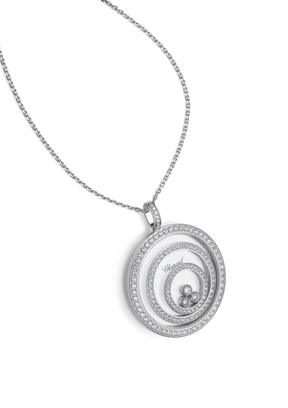 Chopard Happy Spirit Diamond Cicle Pendant Necklace 798232-1001