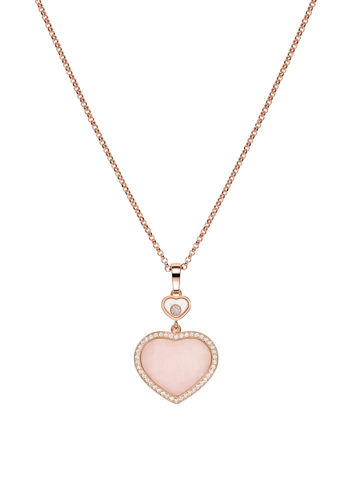 Chopard Happy Hearts Diamond Pink Opal Necklace 79A074-5620