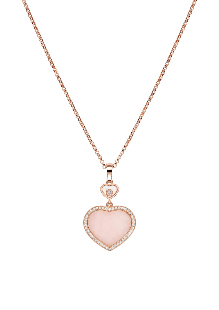 Chopard Happy Hearts Diamond Pink Opal Necklace 79A074-5620