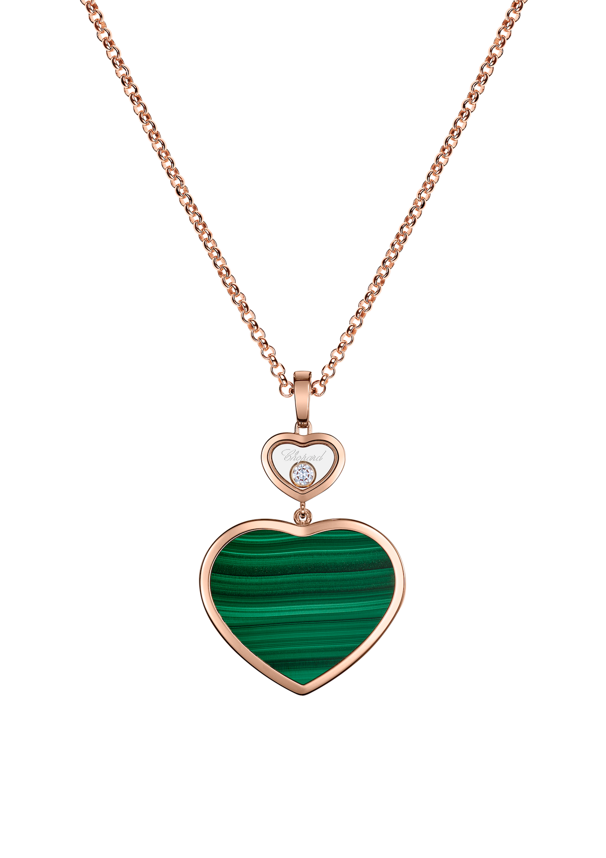 Chopard Happy Hearts Diamond Malachite Necklace 79A075-5151